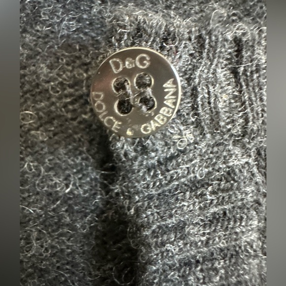 VTG 2000s Dolce&Gabbana Cashmere Blend Cardigan w Lace Trim Details - Picture 6 of 7